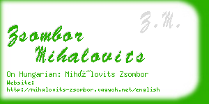 zsombor mihalovits business card
